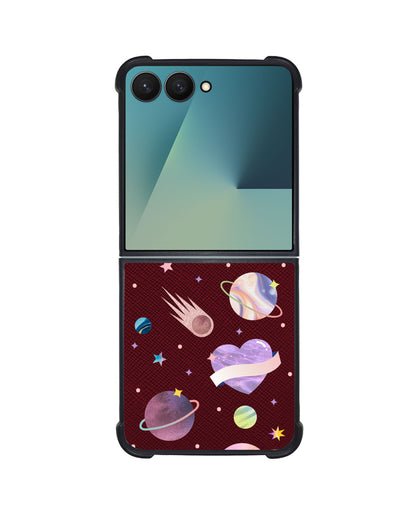 Android Flip / Fold Leather Grip - Pink Planet