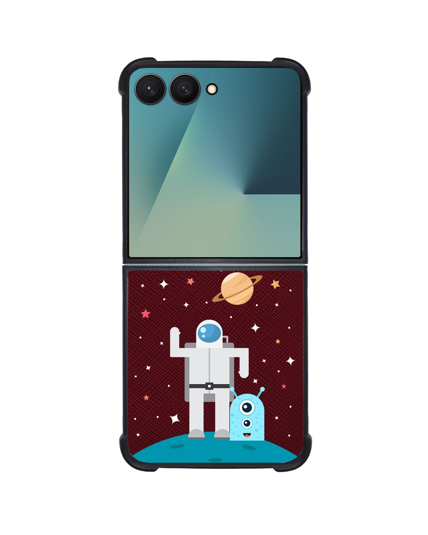 Android Flip / Fold Leather Grip - Blue Alien