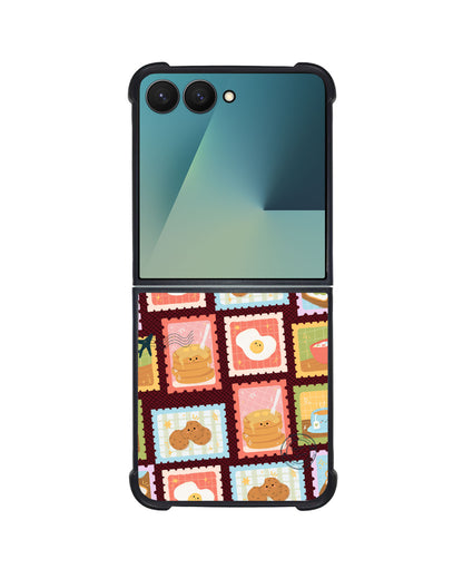 Android Flip / Fold Leather Grip - Breakfast Menu Stamps