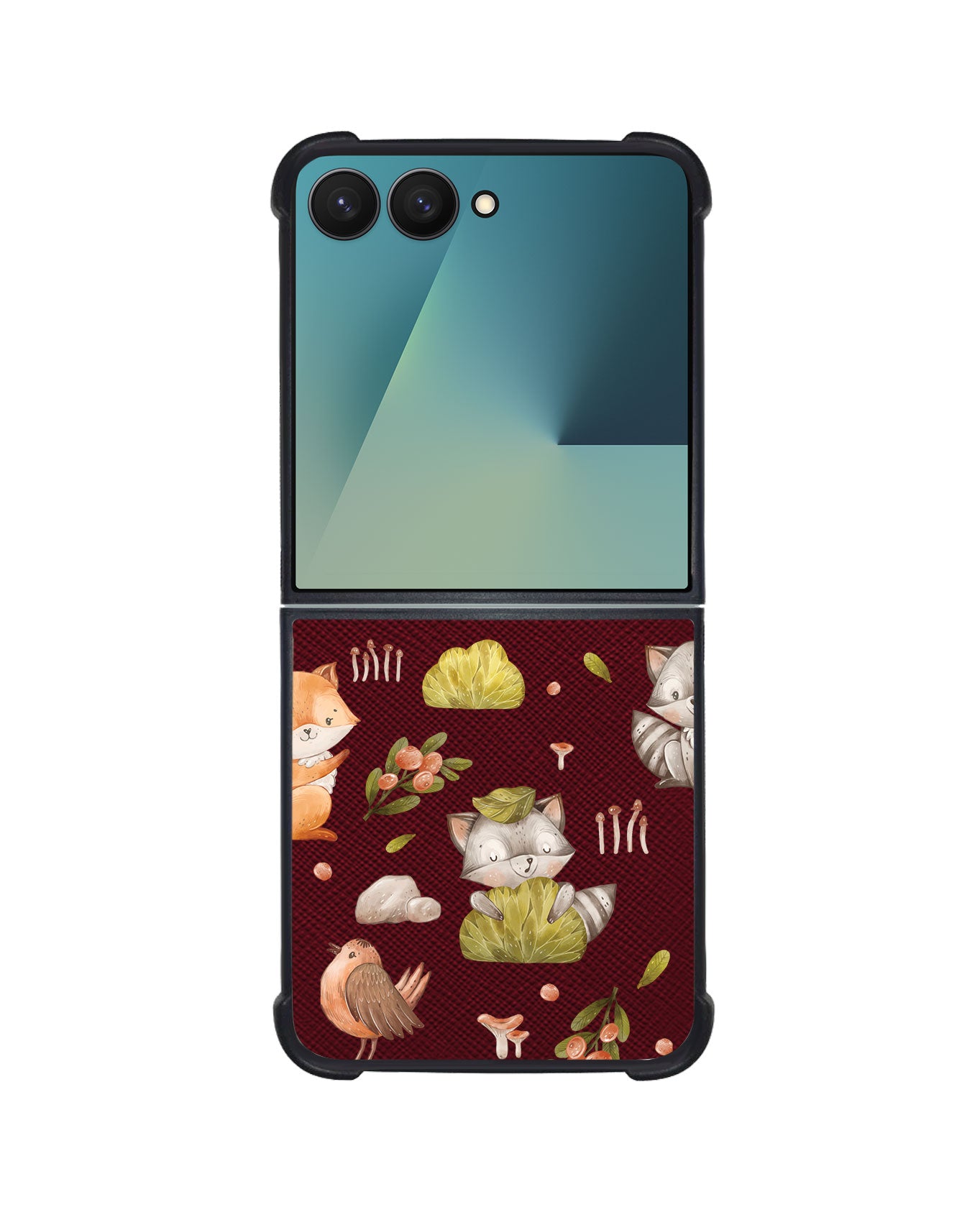 Android Flip / Fold Leather Grip - Racoon and Friends