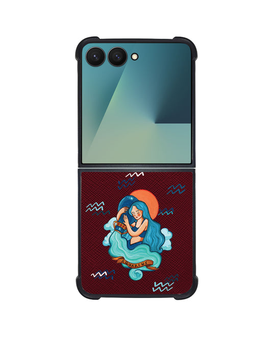 Android Flip / Fold Leather Grip - Aquarius
