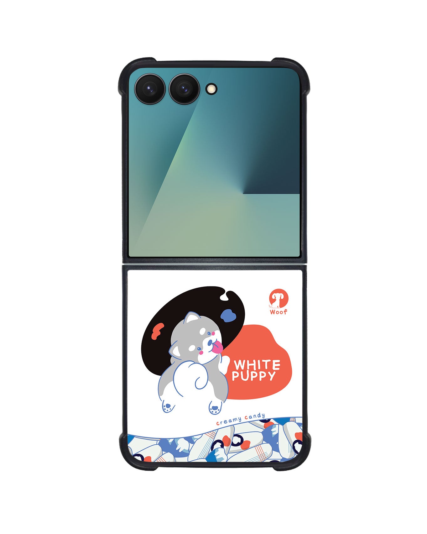 Android Flip / Fold Avant-Gloss Grip - White Puppy