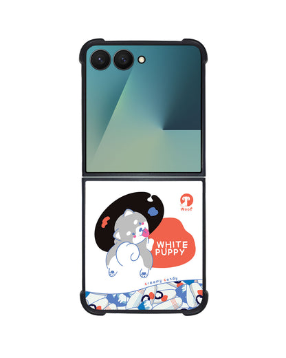 Android Flip / Fold Avant-Gloss Grip - White Puppy