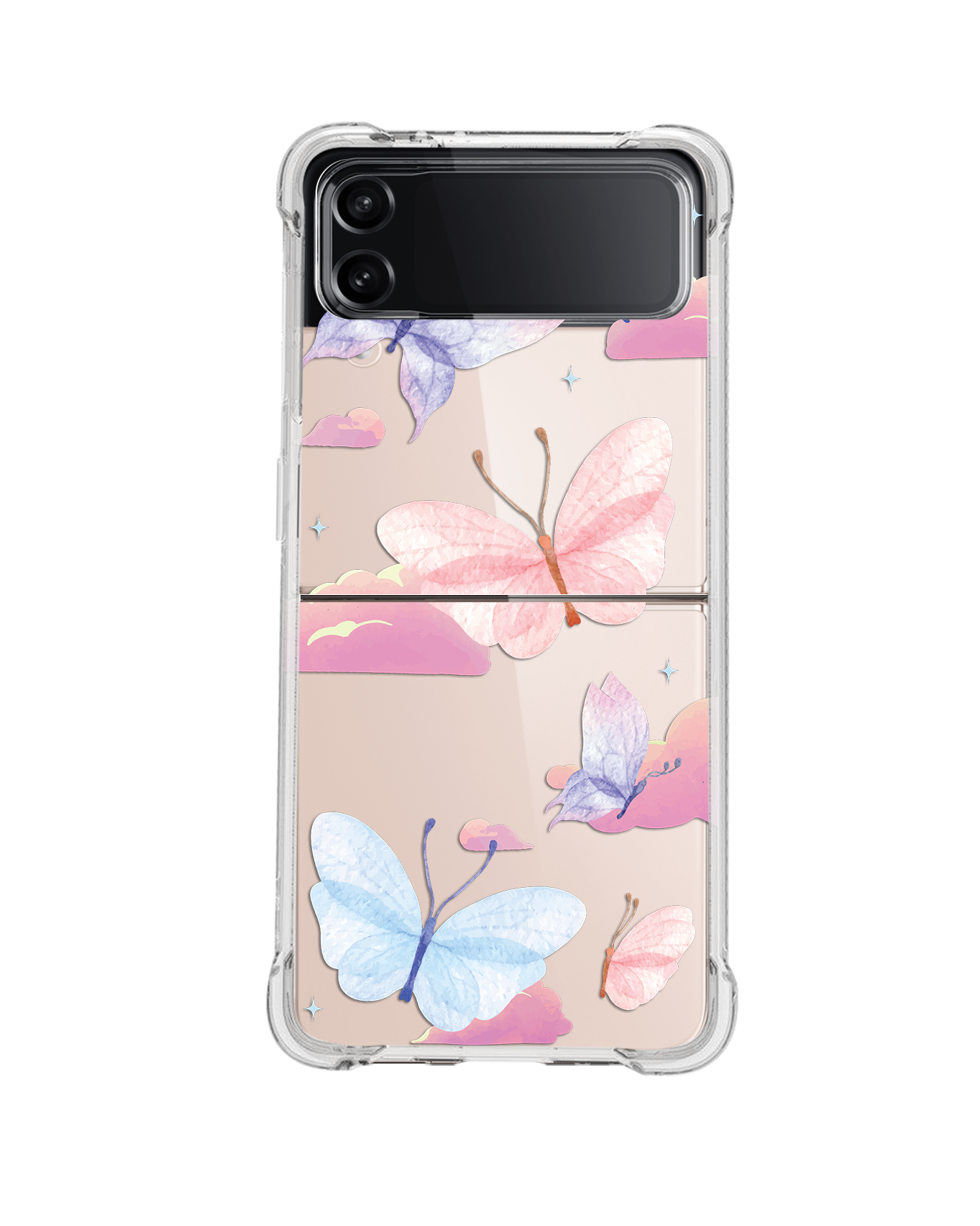 Android Flip / Fold Case - Butterfly & Clouds