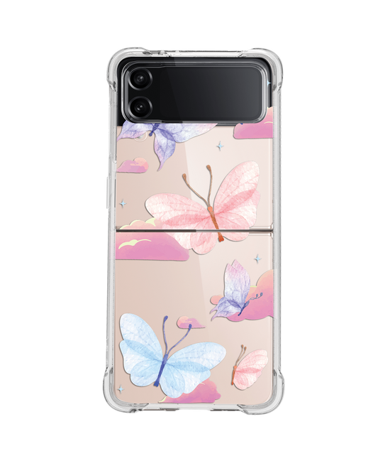 Android Flip / Fold Case - Butterfly & Clouds