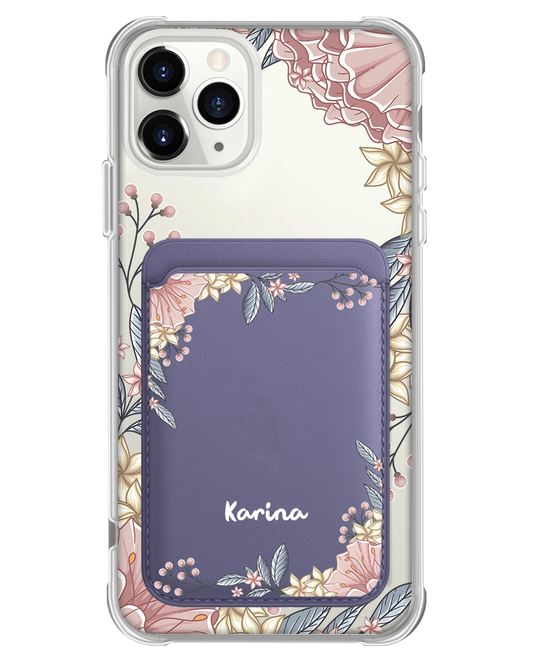 iPhone Magnetic Wallet Case - Pink Florals