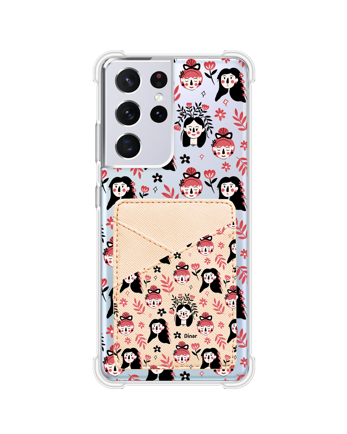 Android Phone Wallet Case - Flowery Faces