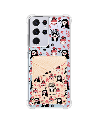 Android Phone Wallet Case - Flowery Faces