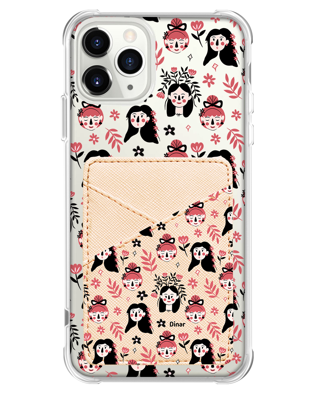 iPhone Phone Wallet Case - Flowery Faces