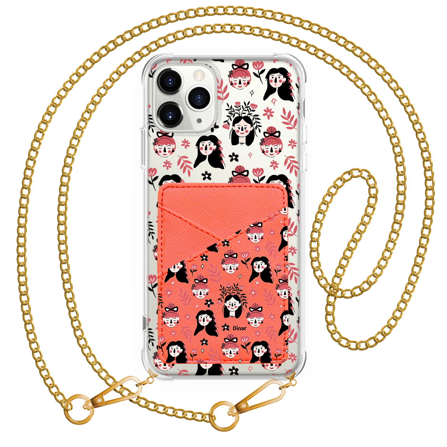 iPhone Phone Wallet Case - Flowery Faces