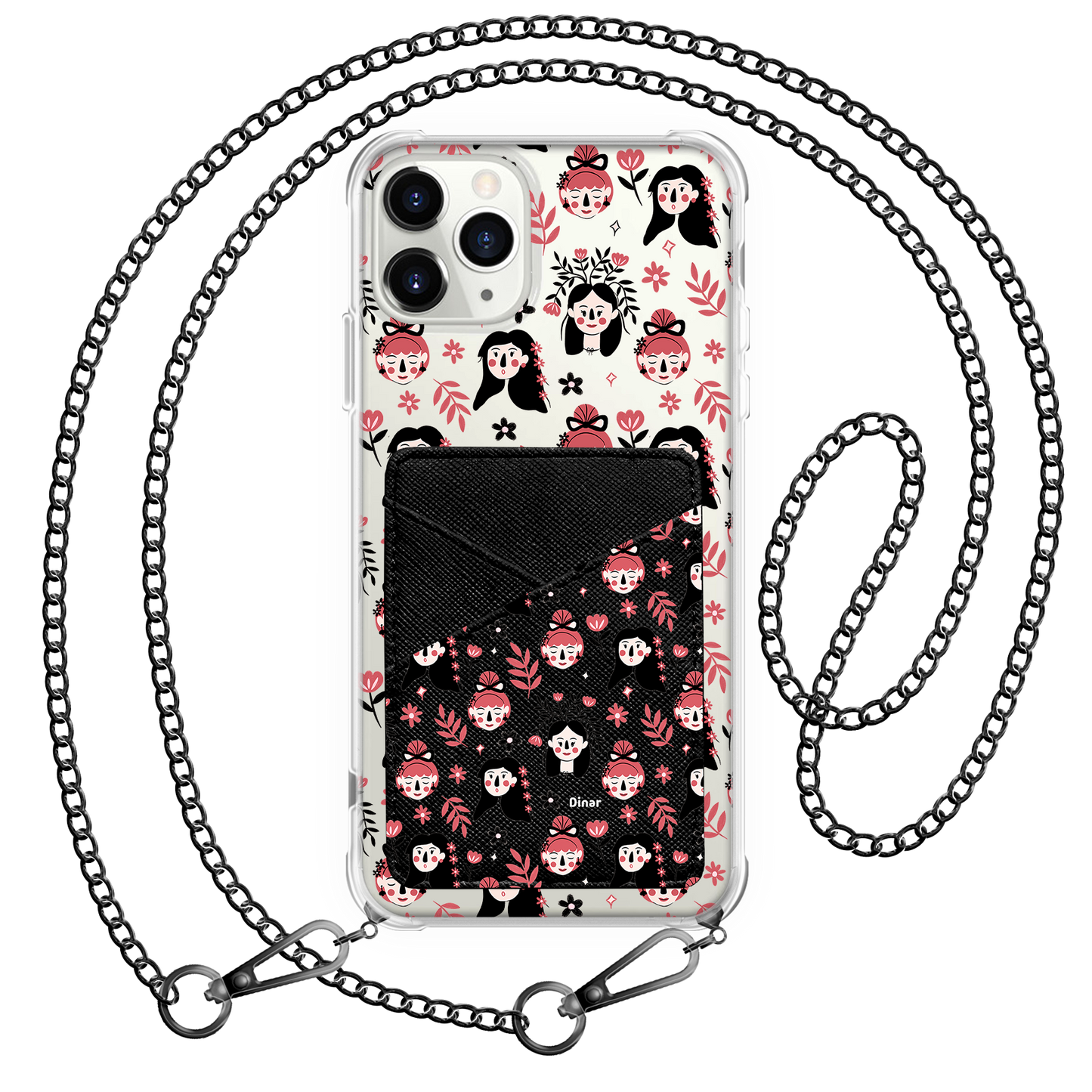 iPhone Phone Wallet Case - Flowery Faces