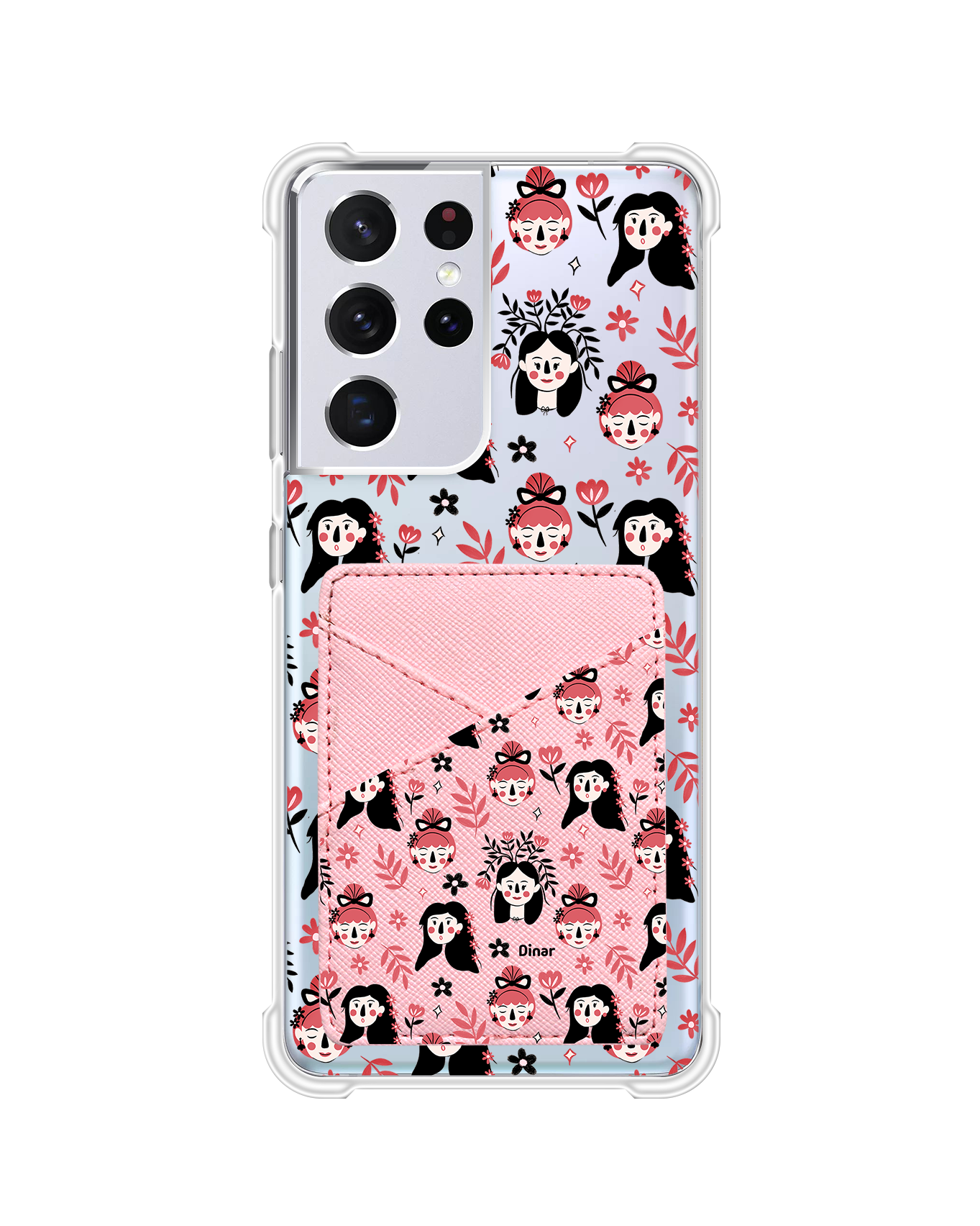 Android Phone Wallet Case - Flowery Faces