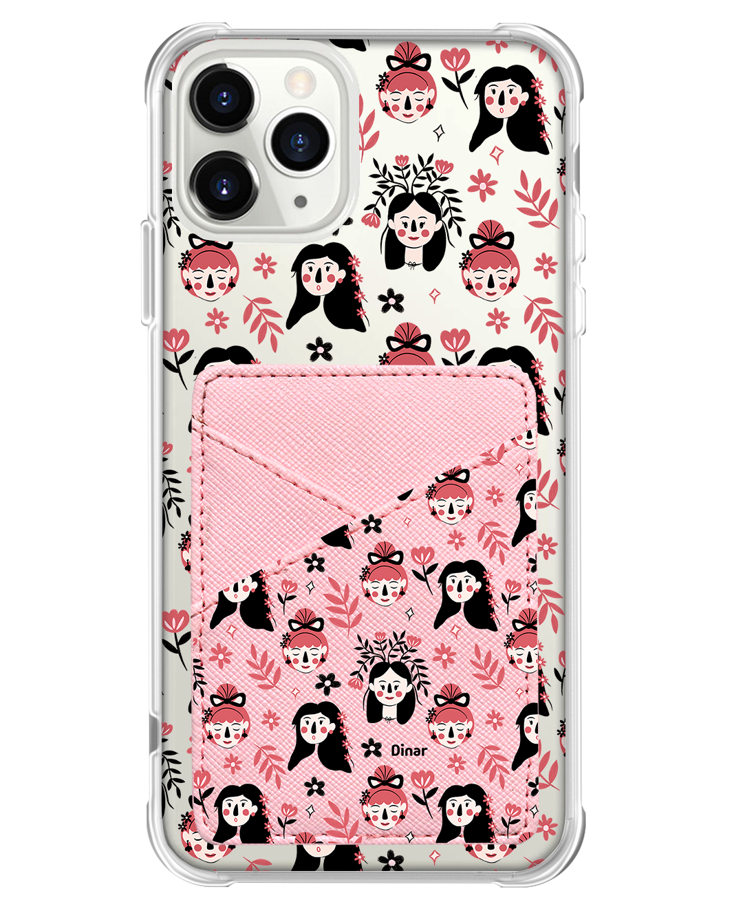 iPhone Phone Wallet Case - Flowery Faces