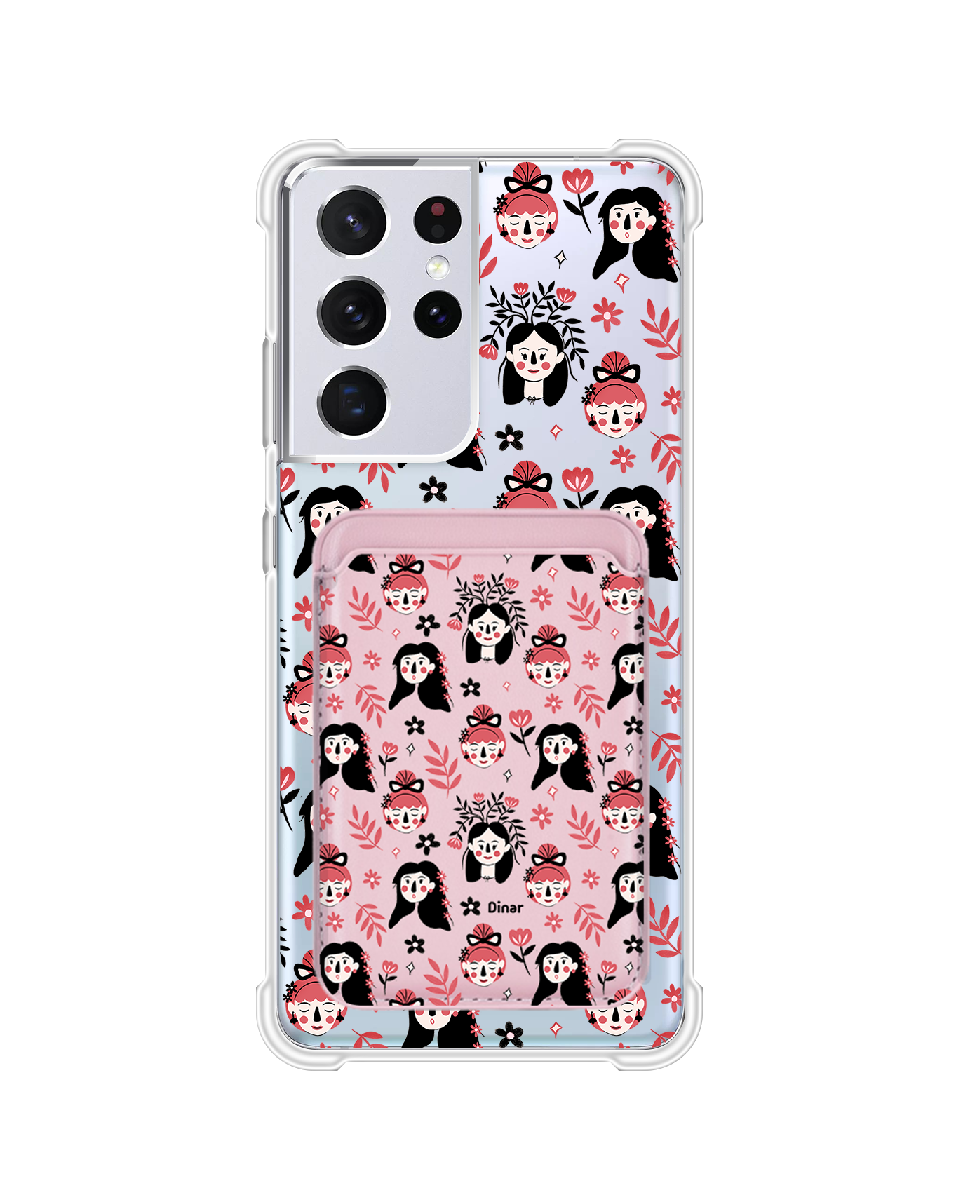 Android Magnetic Wallet Case - Flowery Faces