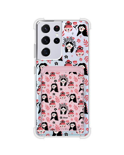 Android Magnetic Wallet Case - Flowery Faces