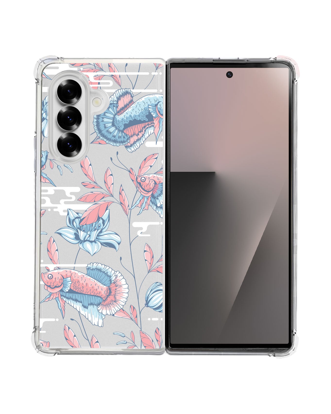 Android Flip / Fold Rearguard Hybrid - Fish & Floral 3.0
