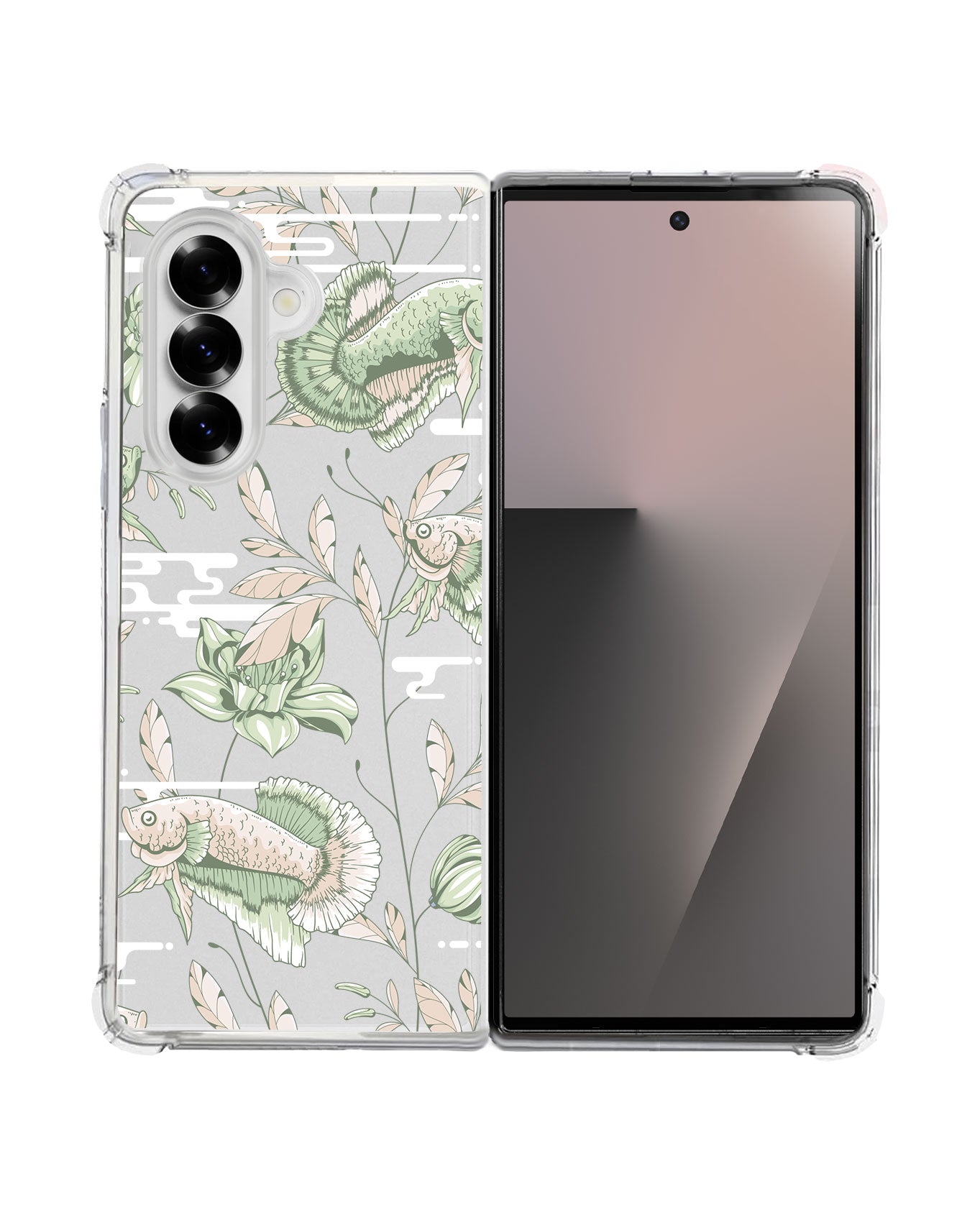 Android Flip / Fold Rearguard Hybrid - Fish & Floral 6.0