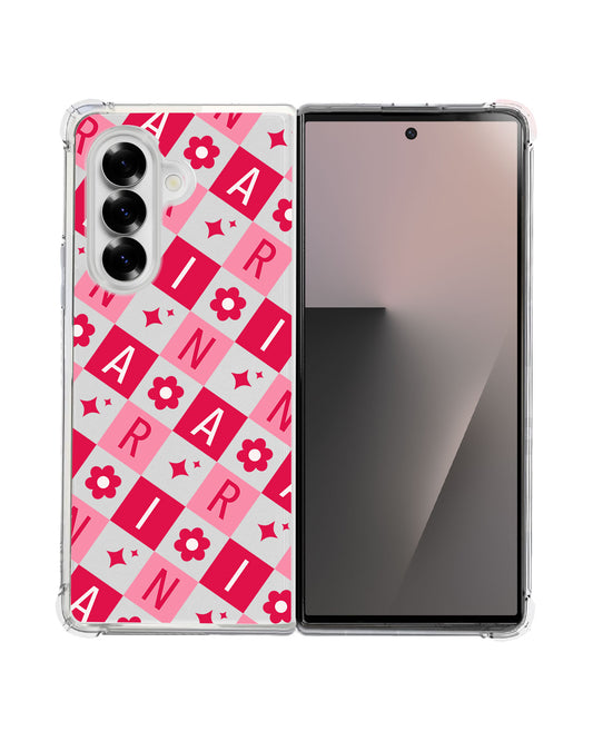 Android Flip / Fold Rearguard Hybrid - Flower Grid Monogram 1.0