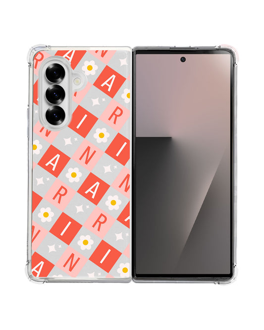 Android Flip / Fold Rearguard Hybrid - Flower Grid Monogram 2.0