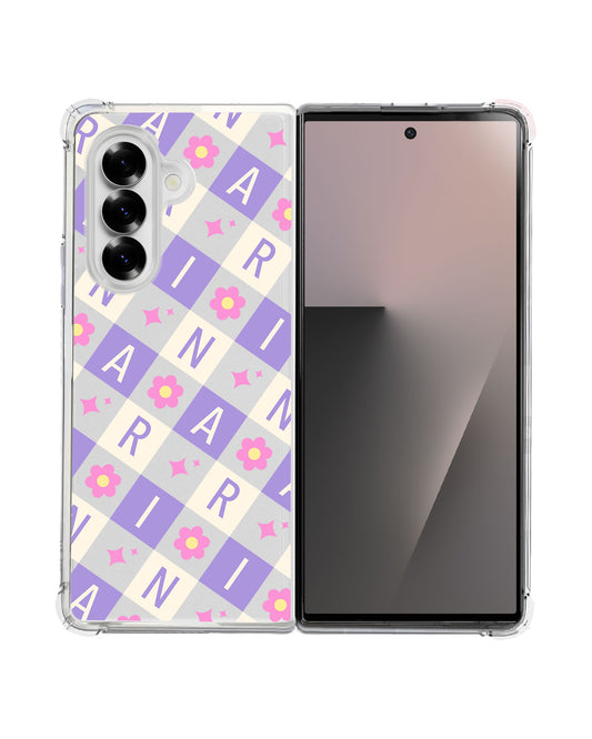 Android Flip / Fold Rearguard Hybrid - Flower Grid Monogram 3.0