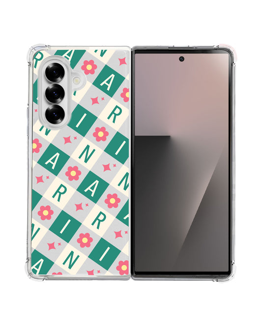 Android Flip / Fold Rearguard Hybrid - Flower Grid Monogram 4.0