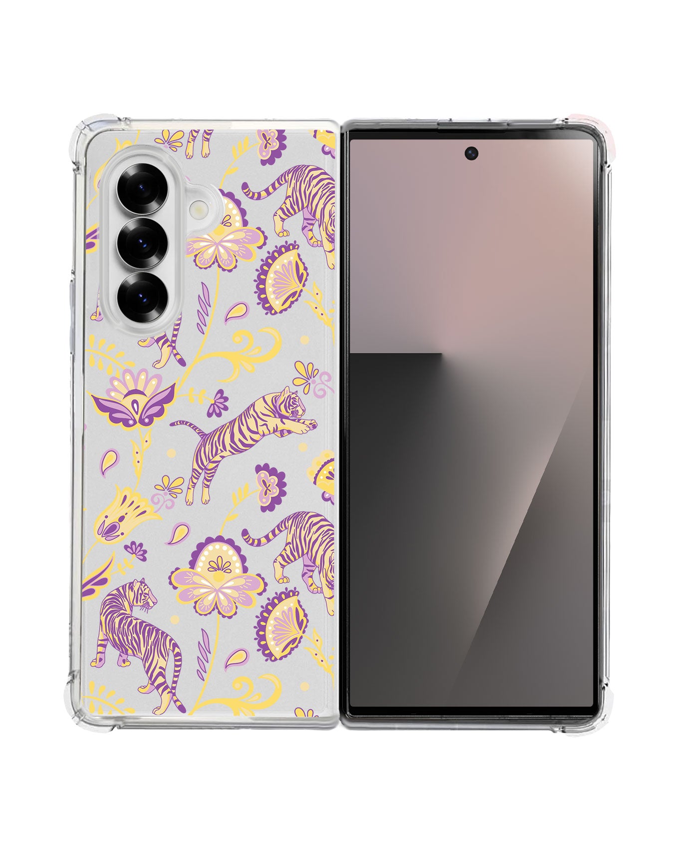 Android Flip / Fold Rearguard Hybrid - Tiger & Floral 4.0