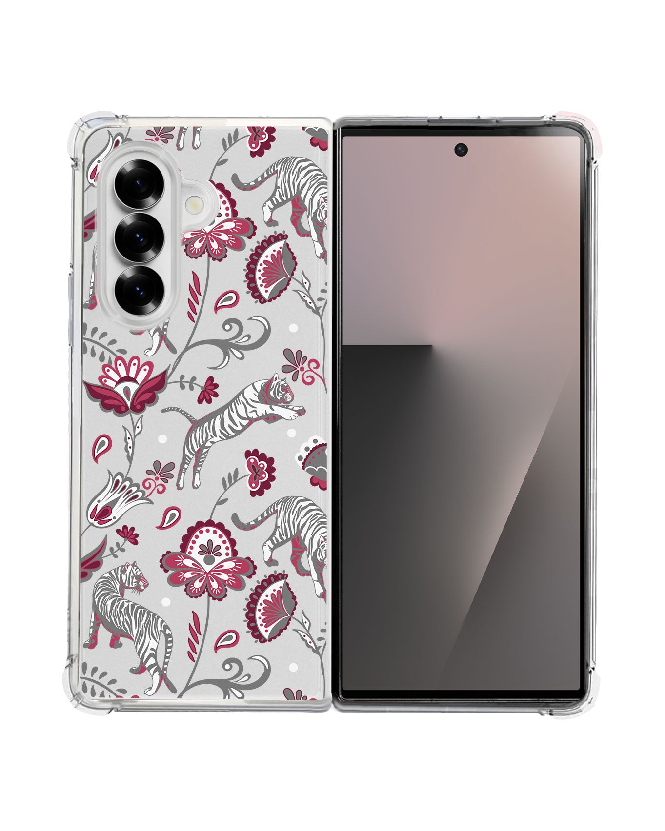 Android Flip / Fold Rearguard Hybrid - Tiger & Floral 6.0