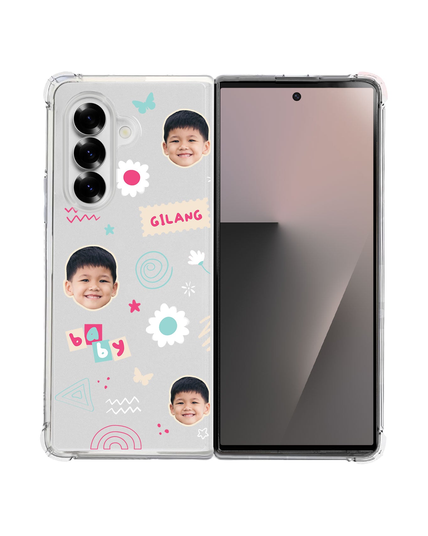 Android Flip / Fold Rearguard Hybrid - Face Grid Abstract