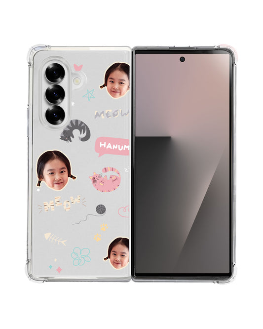 Android Flip / Fold Rearguard Hybrid - Face Grid Kitty