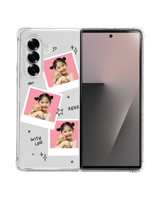 Android Flip / Fold Rearguard Hybrid - Face Grid White Polaroid