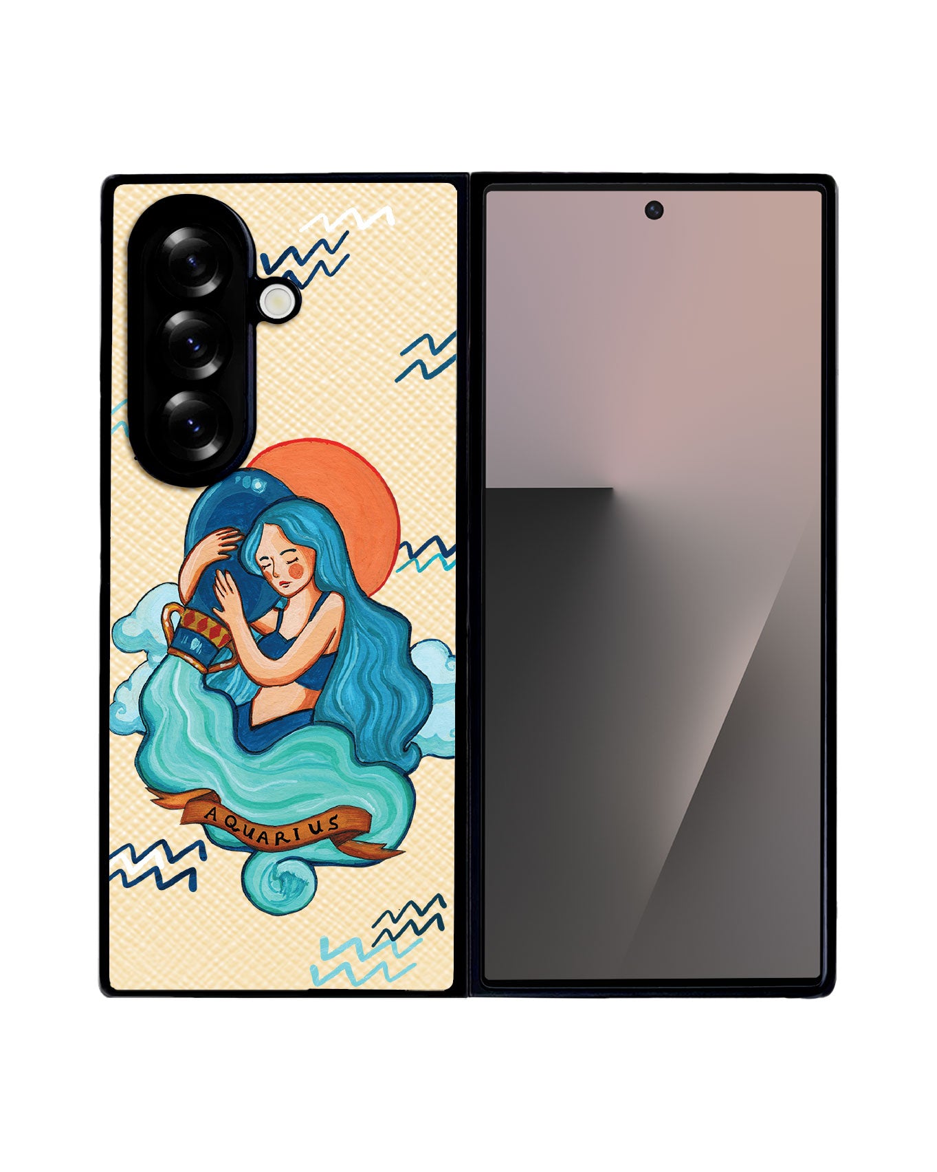 Android Flip / Fold Leather Grip - Aquarius