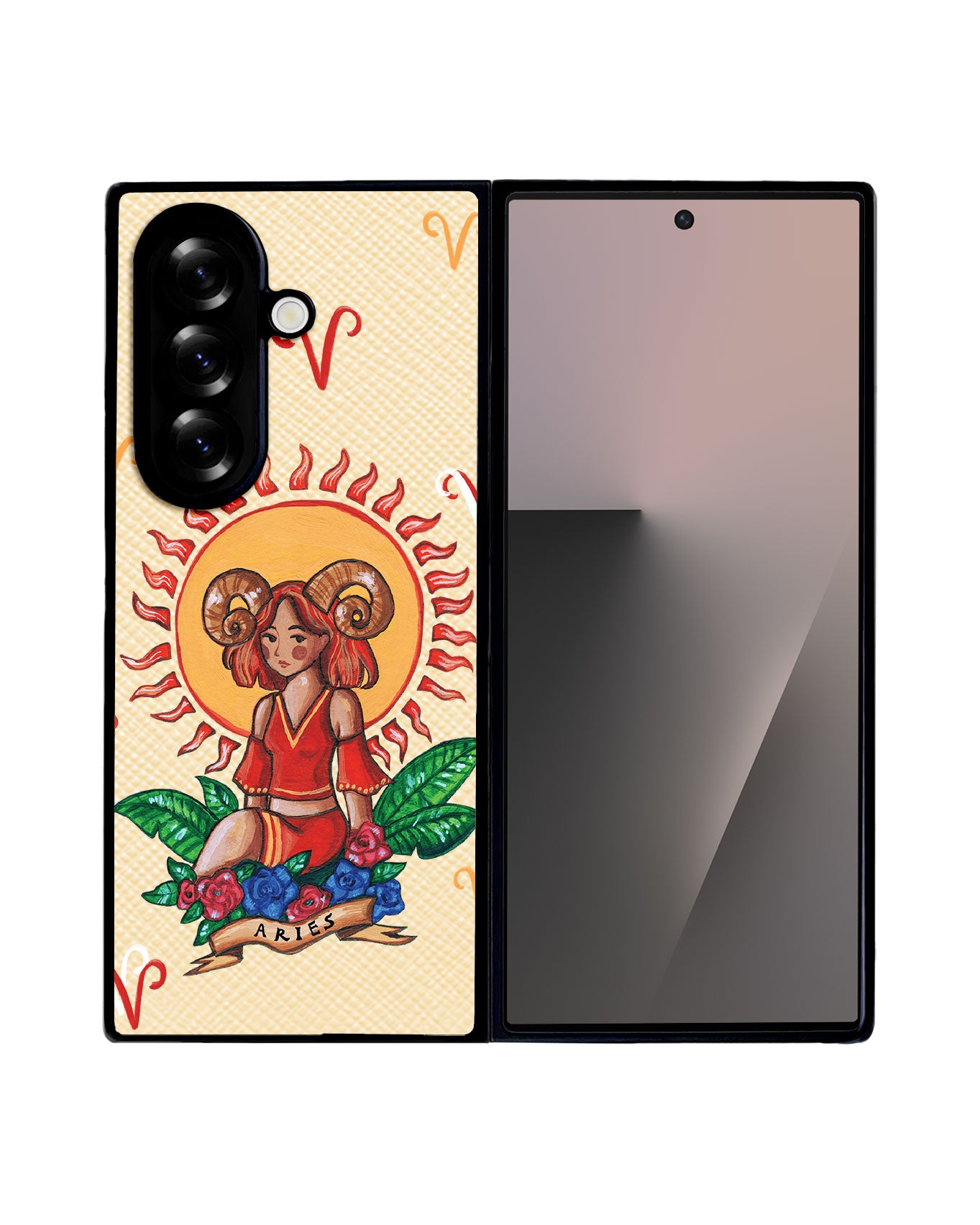 Android Flip / Fold Leather Grip - Aries