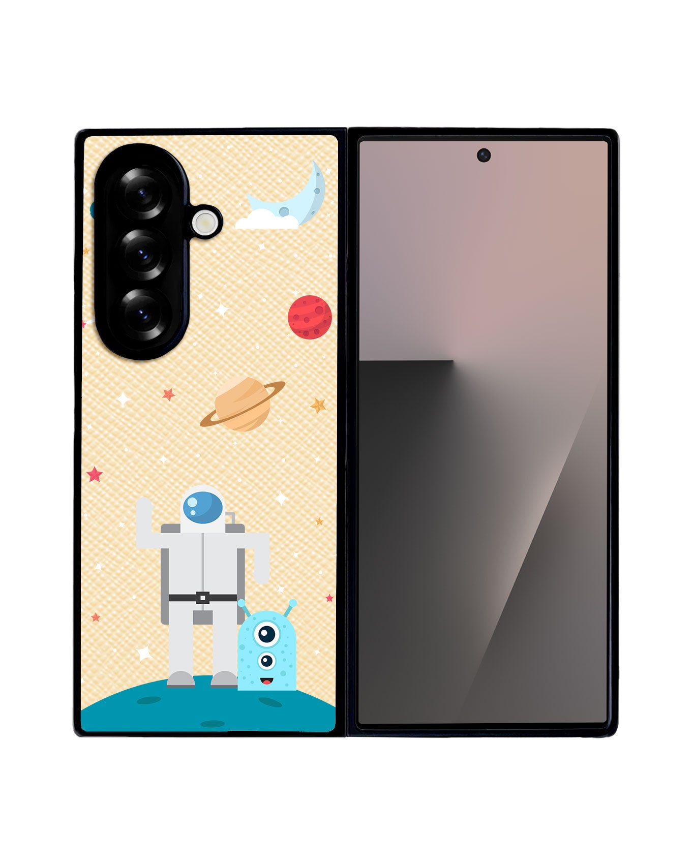 Android Flip / Fold Leather Grip - Blue Alien