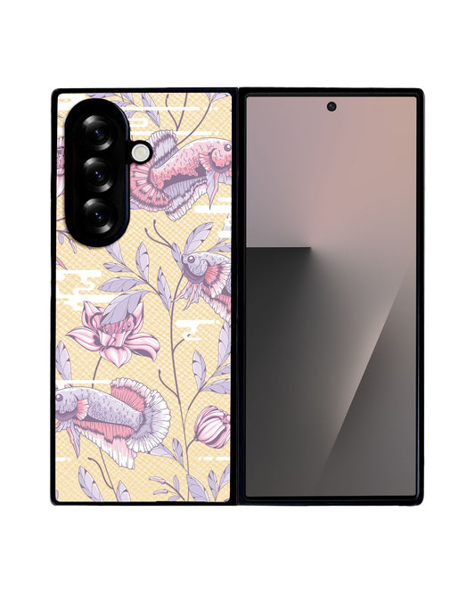Android Flip / Fold Leather Grip - Fish & Floral 1.0