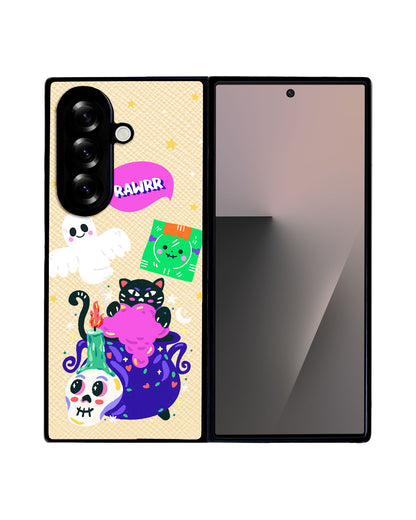 Android Flip / Fold Leather Grip - Cat Monster