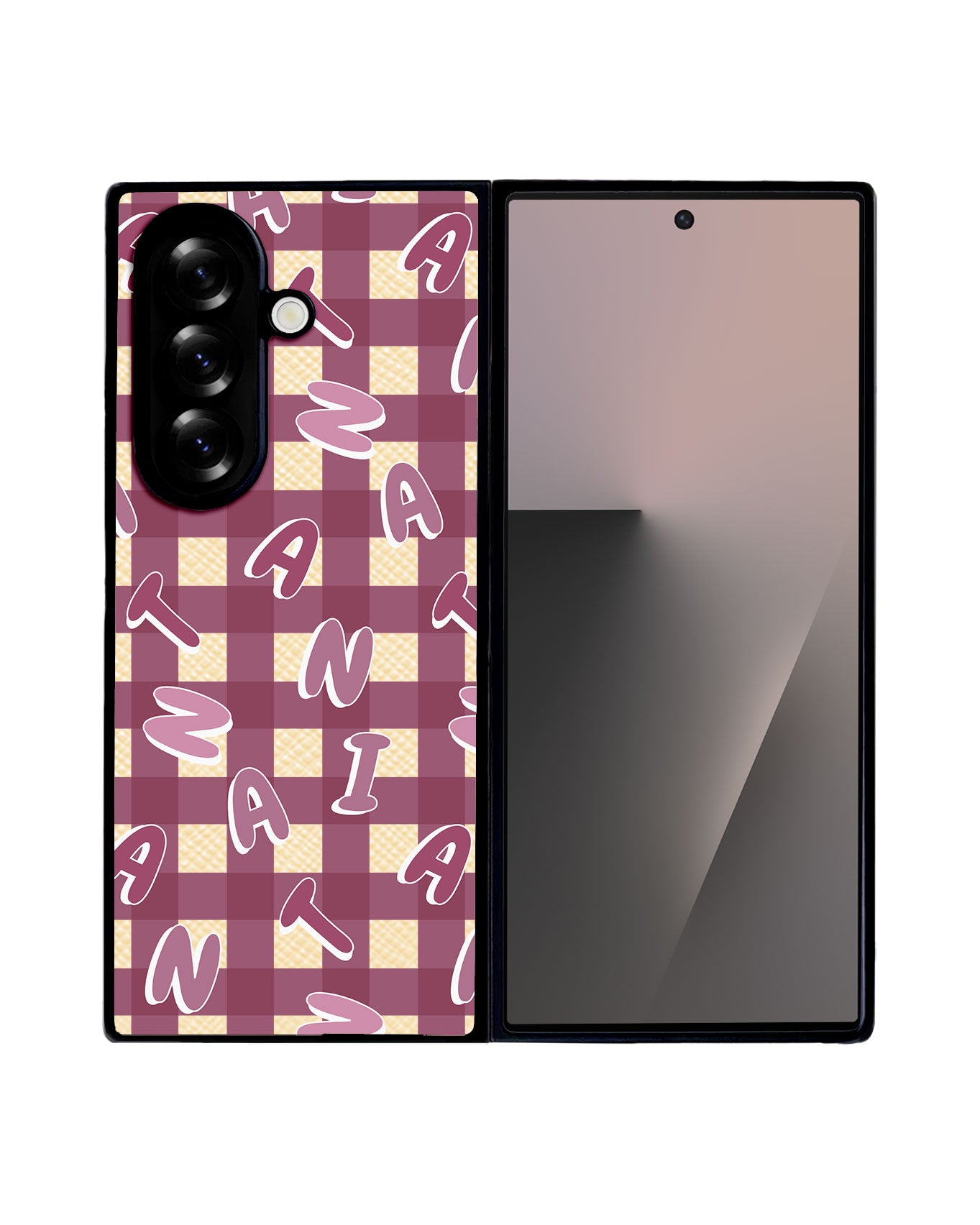 Android Flip / Fold Leather Grip - CUSTOM MONOGRAM 3.0 Checkered 2.0