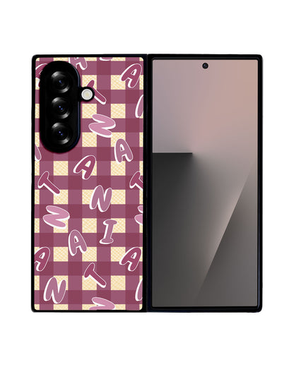 Android Flip / Fold Leather Grip - CUSTOM MONOGRAM 3.0 Checkered 2.0