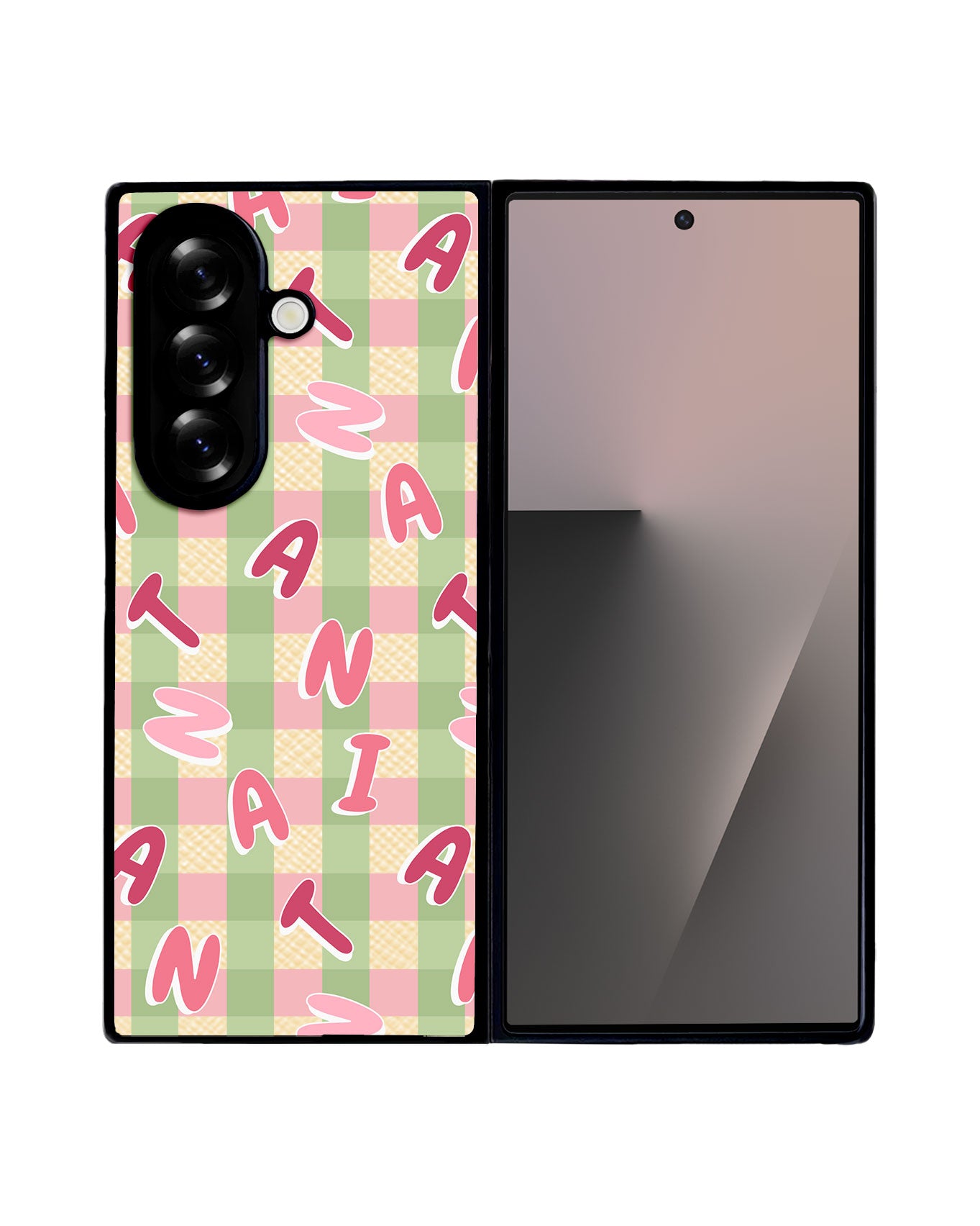 Android Flip / Fold Leather Grip - CUSTOM MONOGRAM 3.0 Checkered 4.0