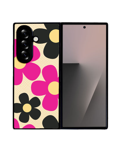 Android Flip / Fold Leather Grip - Daisy Hot Pink