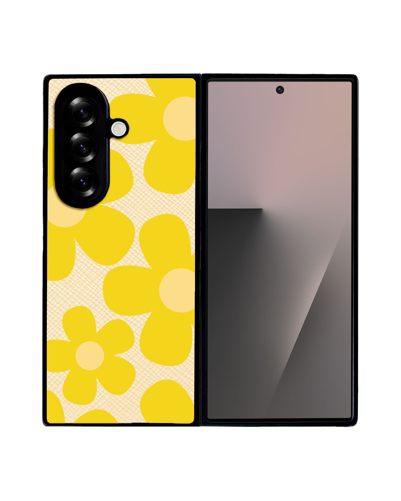 Android Flip / Fold Leather Grip - Daisy Sunshine