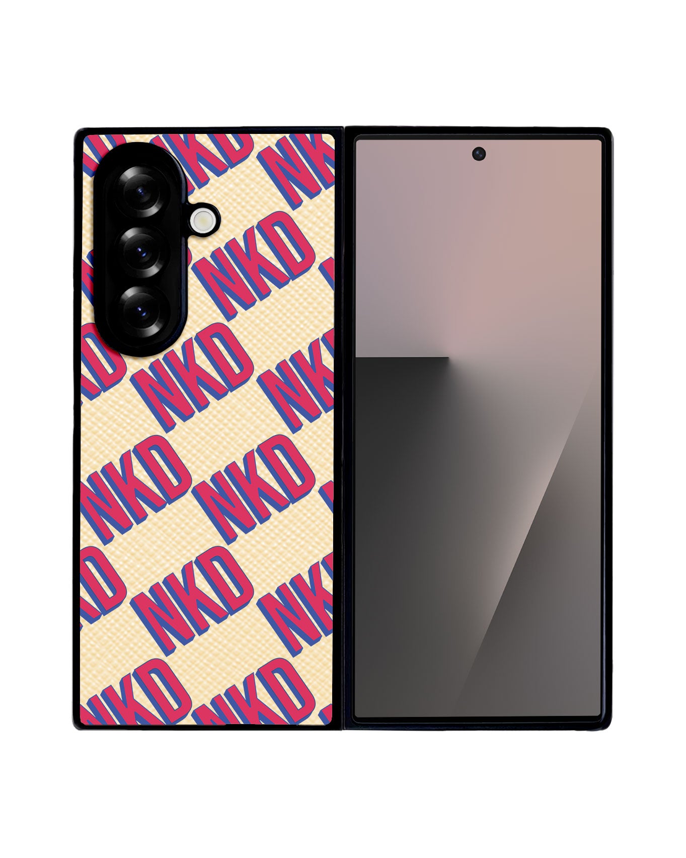 Android Flip / Fold Leather Grip - CUSTOM MONOGRAM 3.0 Diagonal Initial 2.0