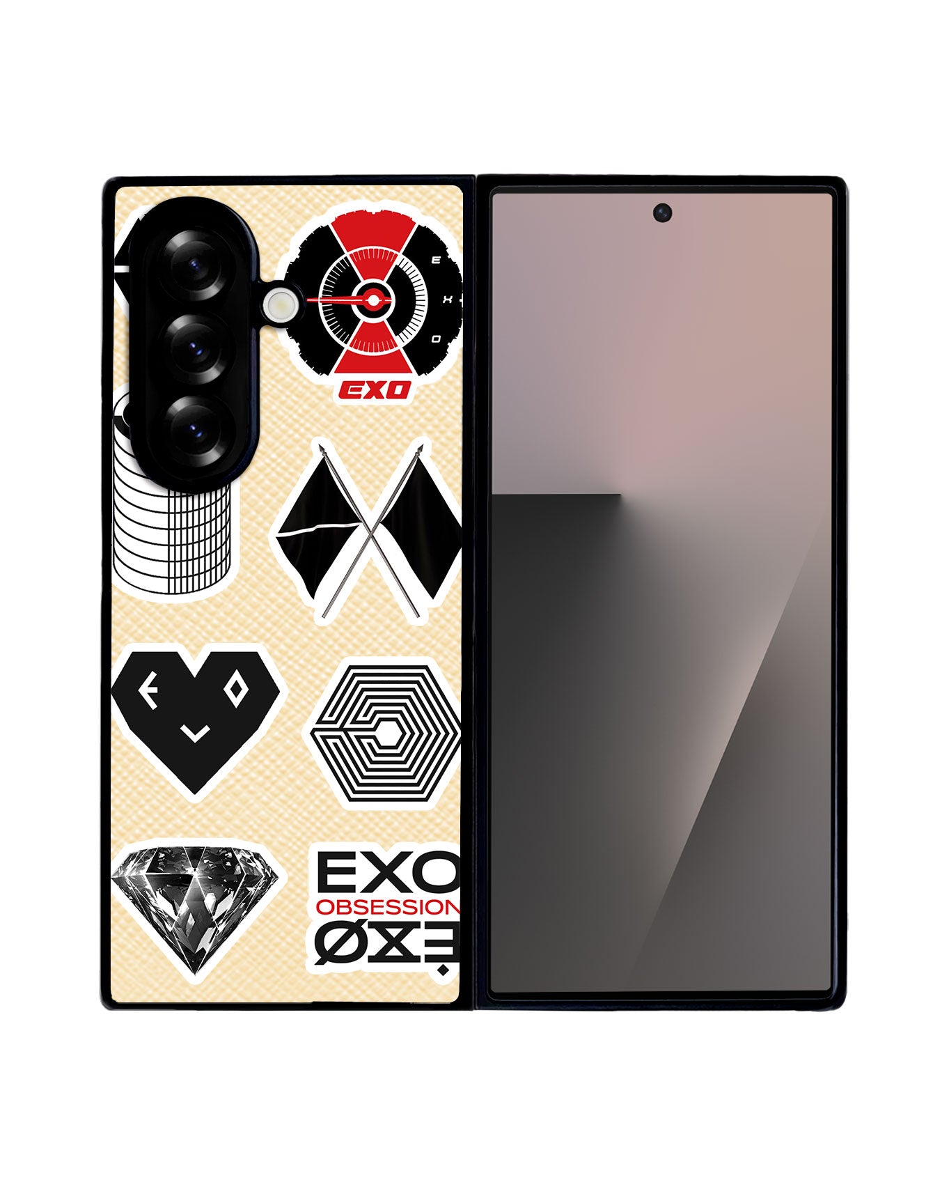 Android Flip / Fold Leather Grip - EXO Sticker Pack