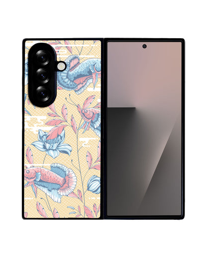 Android Flip / Fold Leather Grip - Fish & Floral 3.0