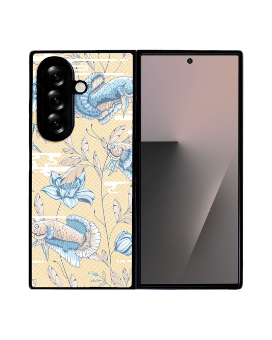 Android Flip / Fold Leather Grip - Fish & Floral 4.0