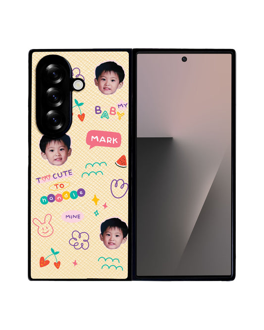 Android Flip / Fold Leather Grip - Face Grid