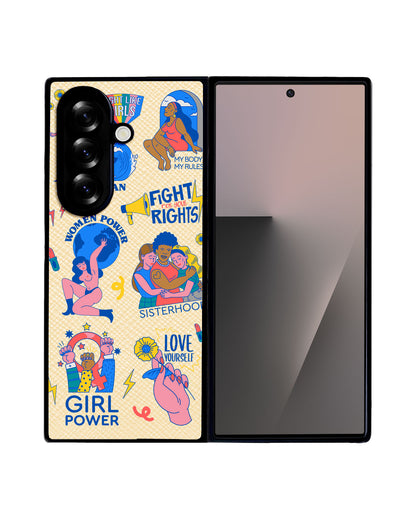 Android Flip / Fold Leather Grip - Girl Power 2.0