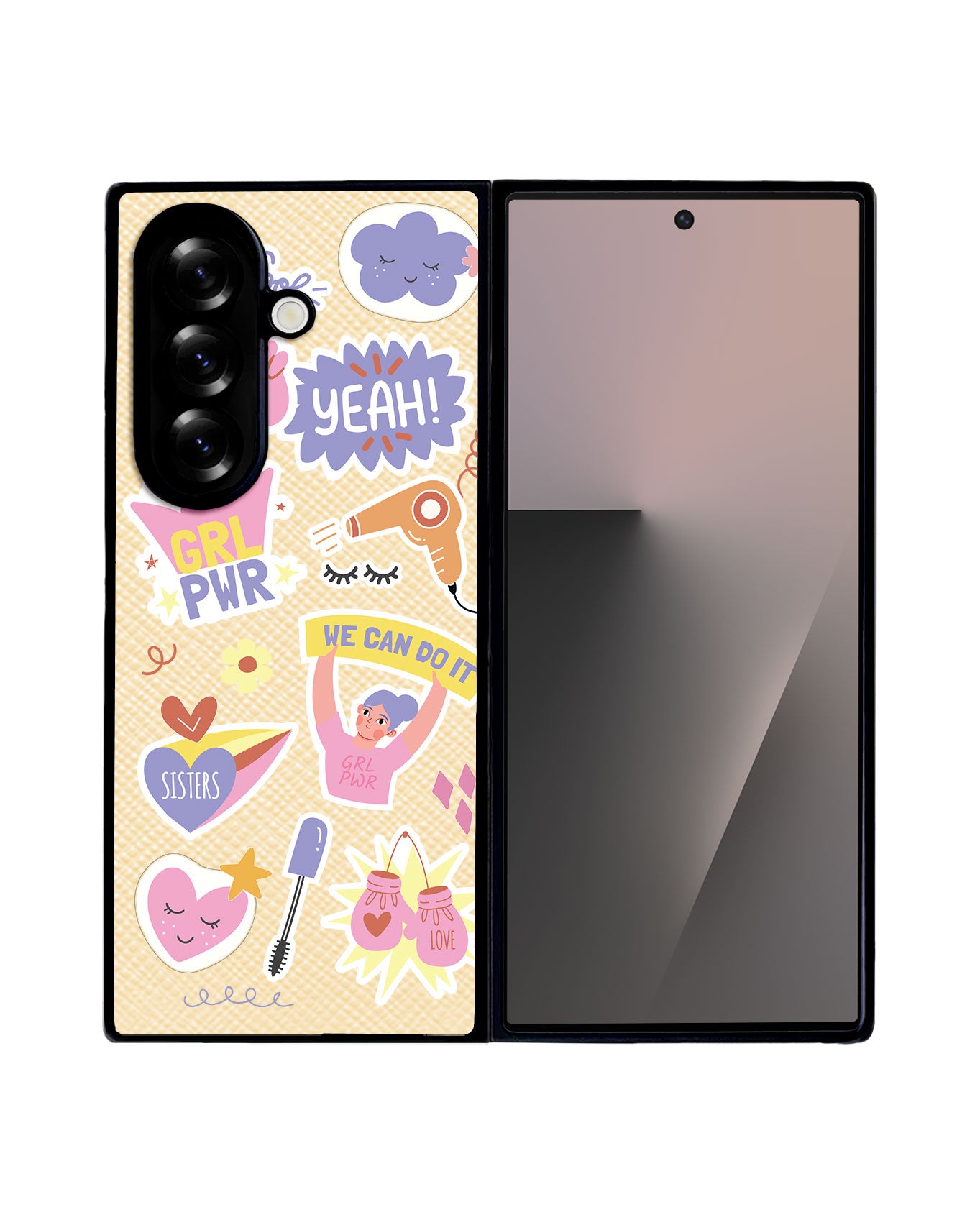 Android Flip / Fold Leather Grip - Girl Power Sticker Pack