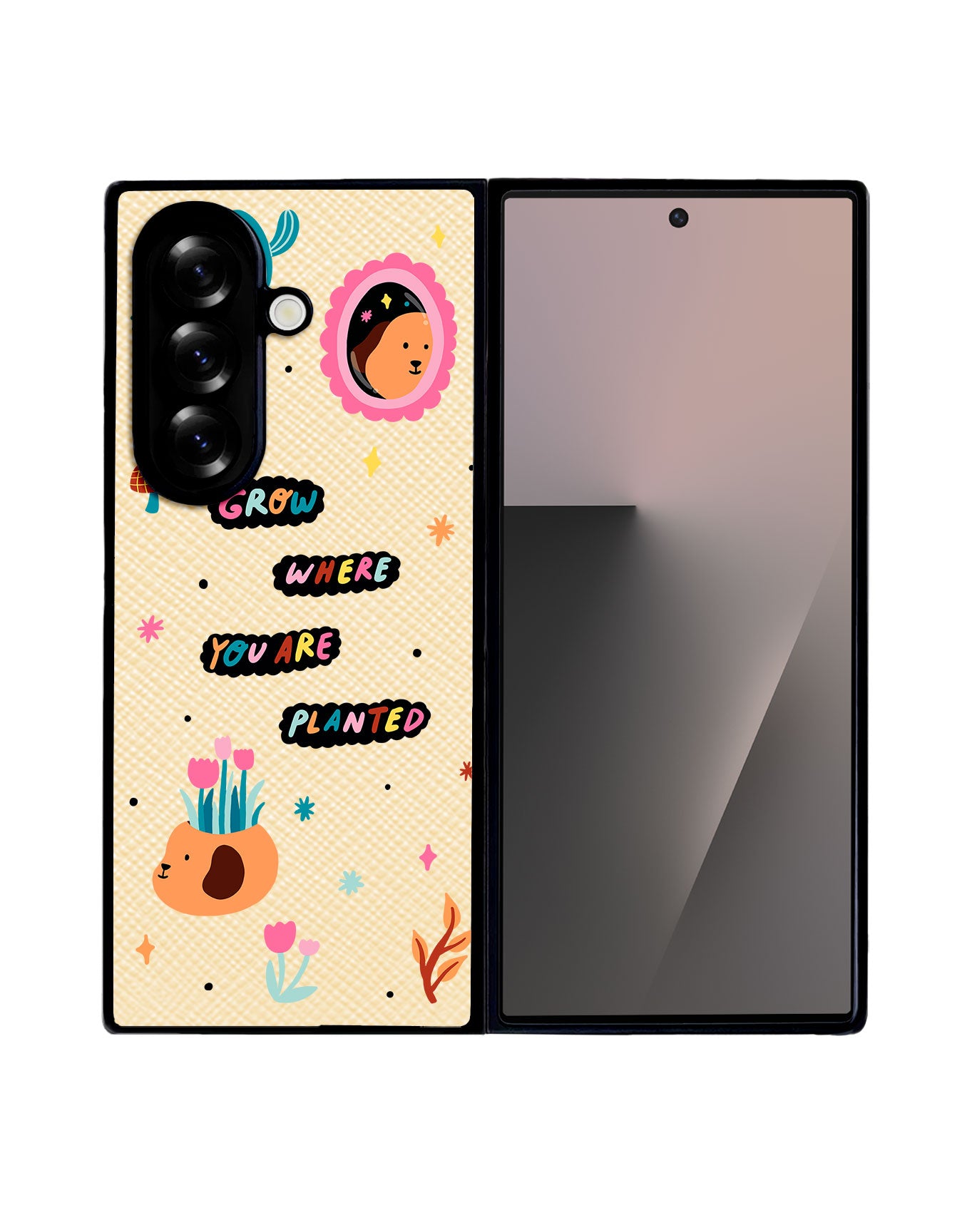 Android Flip / Fold Leather Grip - Grow Where You are Planted