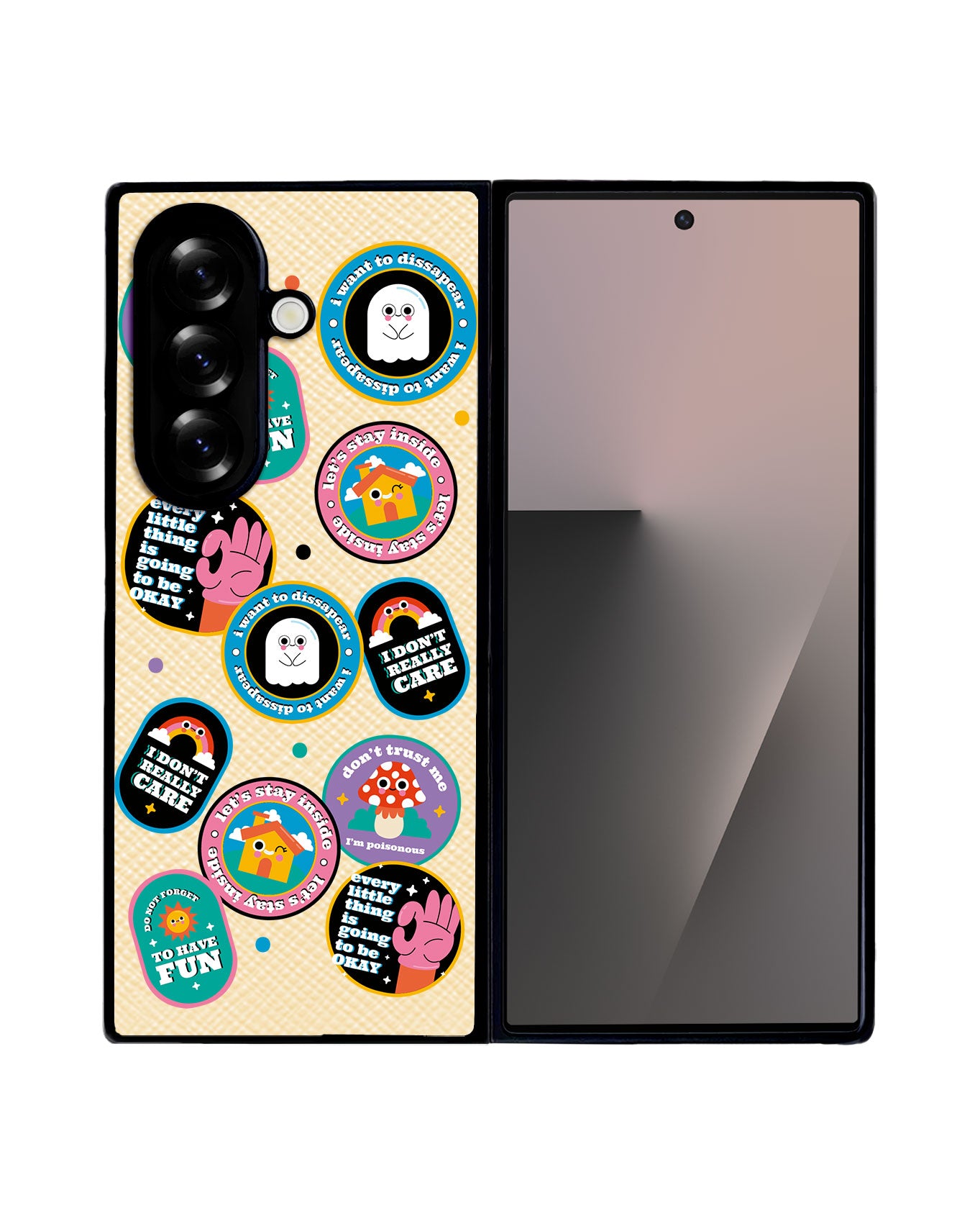 Android Flip / Fold Leather Grip - Monster Sticker Pack