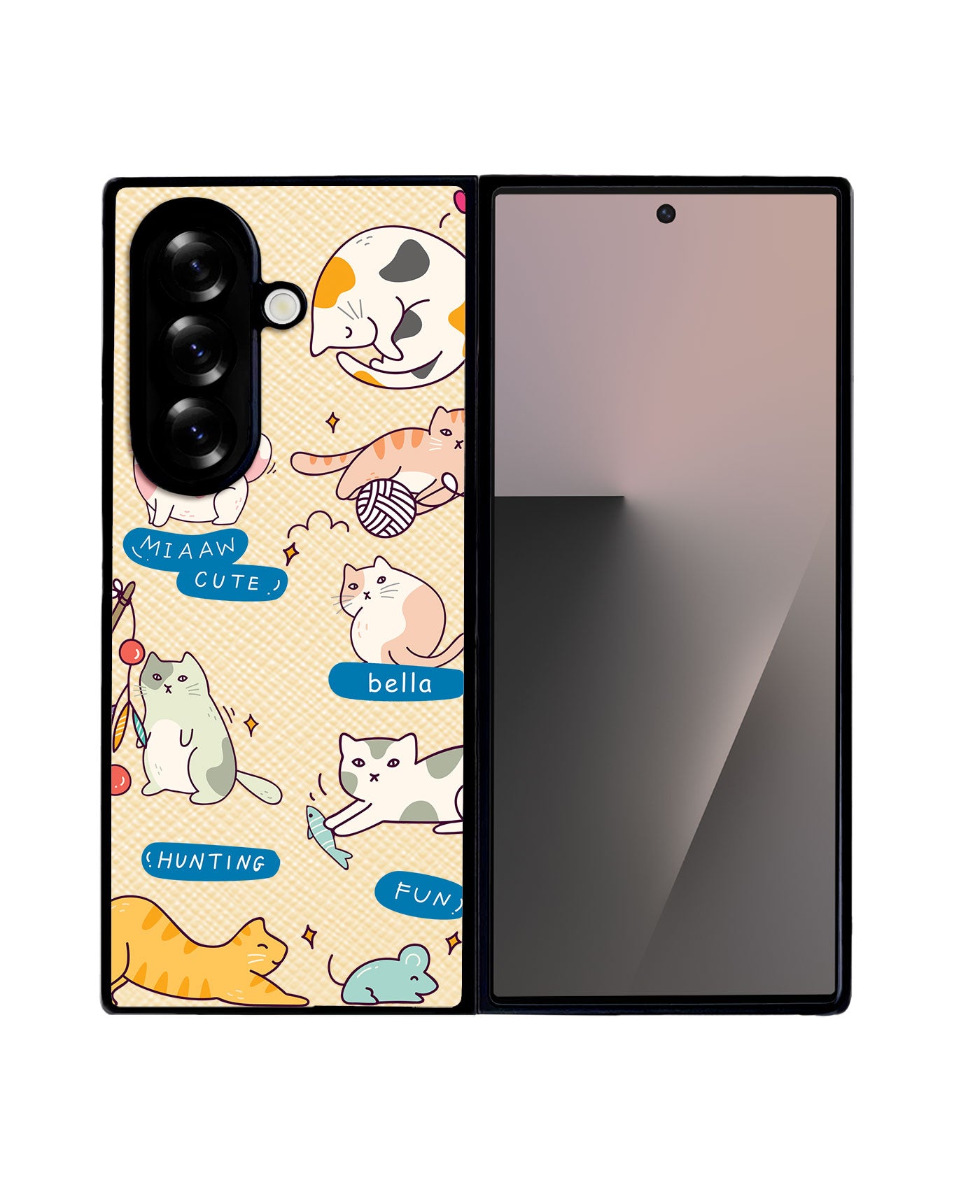 Android Flip / Fold Leather Grip - Playful Cat 2.0